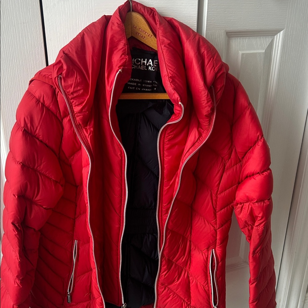 Michael Kors Vibrant Red Quilted Jacket